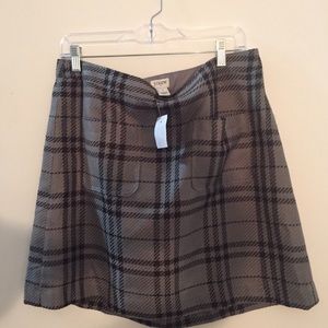 A plaid J Crew skirt, size 14